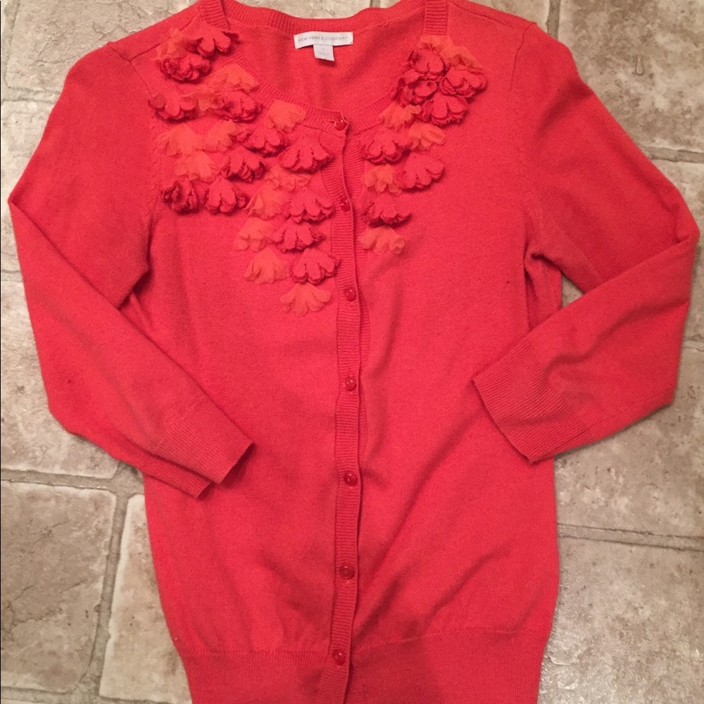 New York & Company | Coral 3/4 Sleeve Cardigan | Size XS